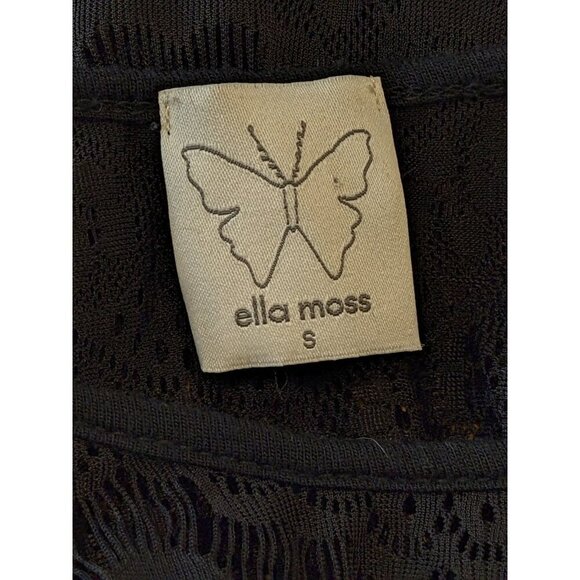 Ella Moss Womens Sheer Lace Tank Top Small Black Tiered Peplum Whimsigoth Witchy - Picture 5 of 5